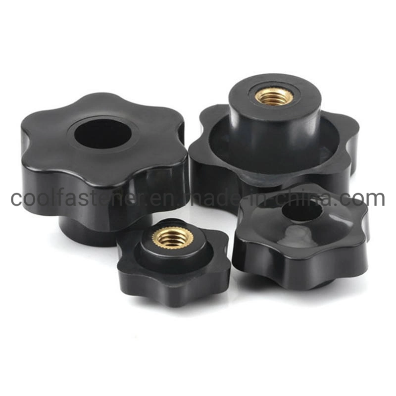 M6 M10 M12 Female Thread Star Head Clamping Knob Grip Nut Screw on Bakelite Black Plastic Knob Thumb Nuts