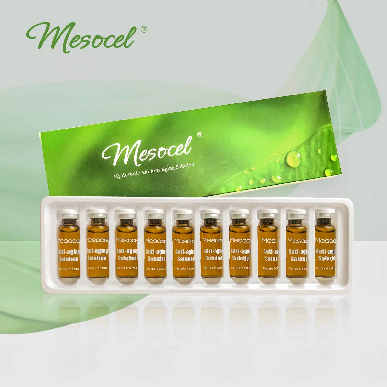 Mesocel CE Certificate Skincare Facial Hyaluronic Acid Serum Ampoules Skin Boosters for Mesotherapy