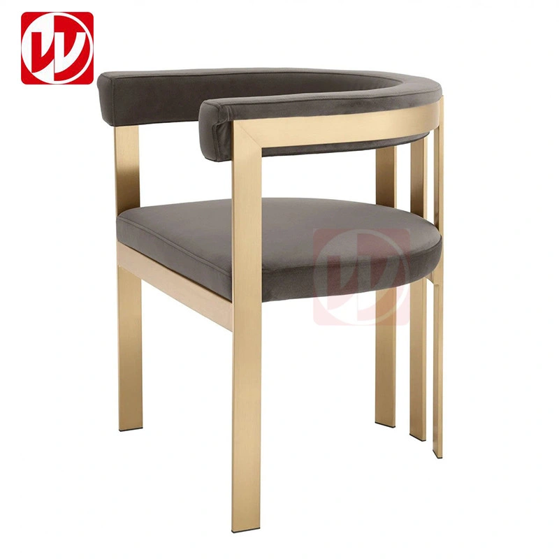 Modern Living Room Furniture Golden Metal Stainless Steel Luxury Home Dining Chairs