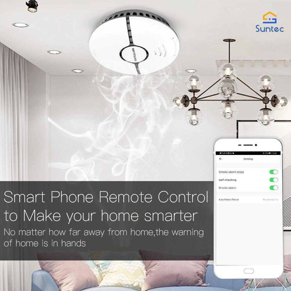 Capteur Smart WiFi avertisseur de fumée Détecteur d'alarme incendie