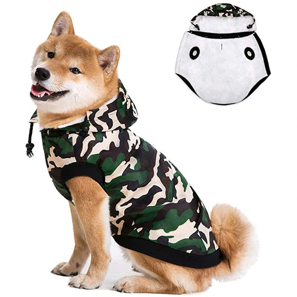 Fleece Lined Warm Dog Jacket Windproof Camouflage Dog Vest Winter Coat Dog Apparel