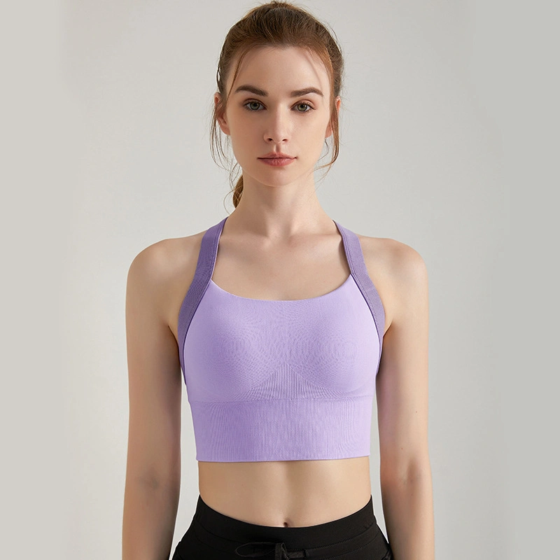 Autumn One-Piece Sports Bra Shock-Proof After The Buckle Body-Building Fixed Cup Outside Wearing Running Jump Rope Beauty Back Fast Dry Woman Underwear