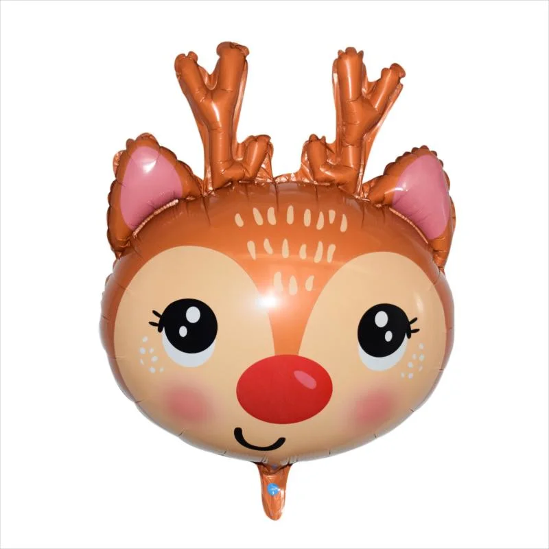 Wholesale/Supplier Party Supplies Christmas Reindeer Head Decoration Inflatable Aluminum Foil Balloon