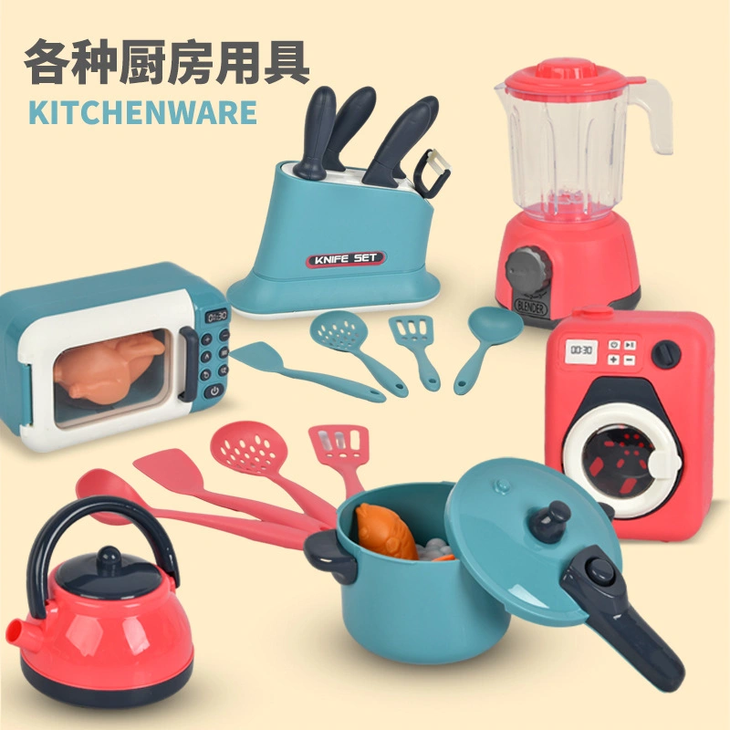 Simulation Kitchen Toys Children's Cooking Mini Small Table Set Tableware Home Appliances Small Refrigerator Wholesale/Supplier