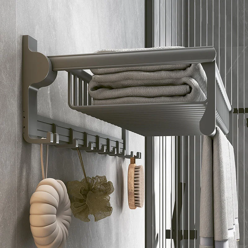 Bathroom Accessories Basket Towel Rack Hardware Hanging Gun Gray Towel Rack Set