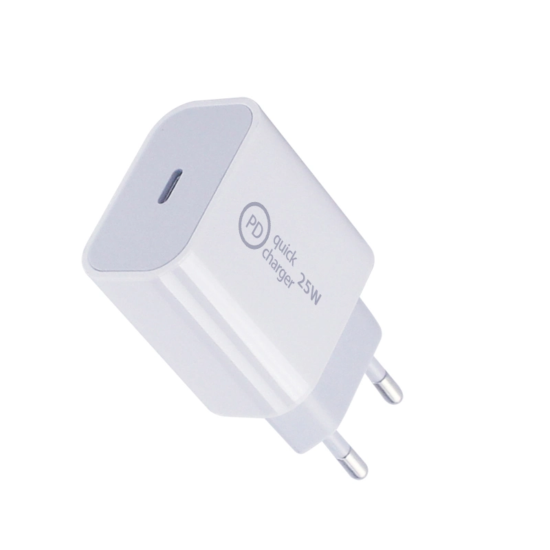 Meilleure vente Adaptateur USB C de charge rapide PD 25W avec prise EU, chargeur mural PD pour téléphone portable/ordinateur portable.