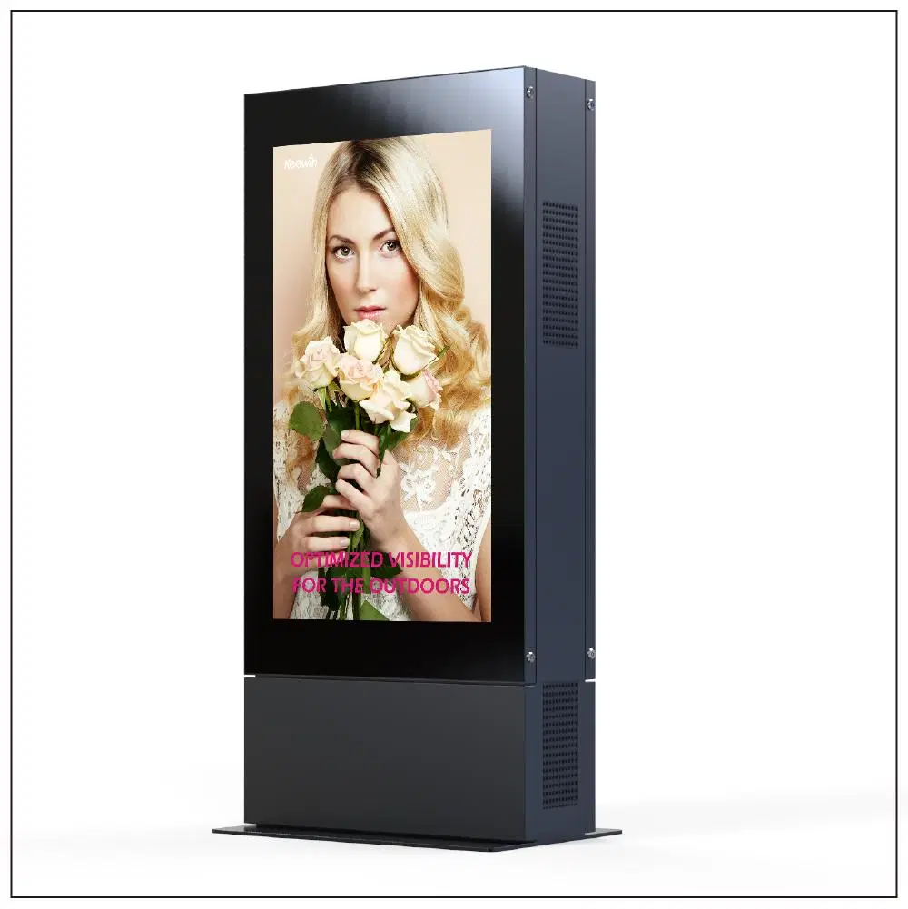 Solar Powered Touch Screen IP65 Outdoor LCD Digital Signage Advertising Info Kiosk High Brightness 3000nit Display