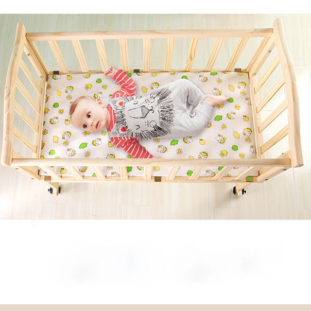 Modern Style New Design Wood Pine Baby Cot Strong Quality Baby Bed Crib