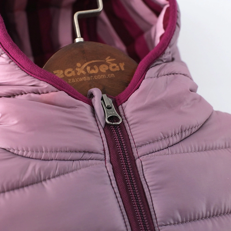 Purple Fashion Coat Boys and Girls Hooded Warm Children Quilted Puffer Jacket