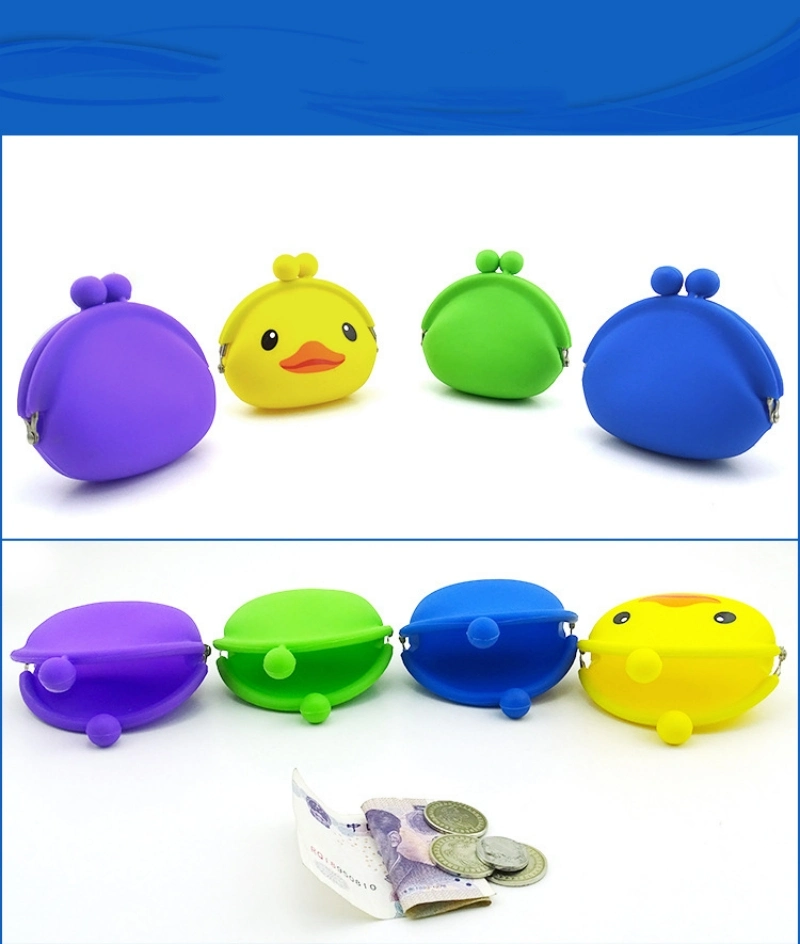 Mini étui à monnaie en silicone animaux petit étui à monnaie portefeuille Porte-clés en caoutchouc silicone pour femmes Sac à monnaie pour enfants Cadeaux