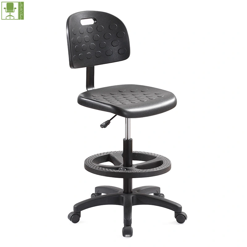 Cleanroom PU Industrial Computer ESD Lab Stool Chairs with Footrest