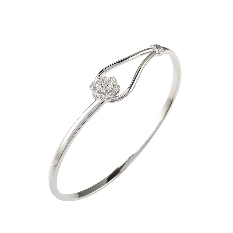 Beautiful Flower Trendy Fashion 925 Sterling Silver Bangle with Good Quality