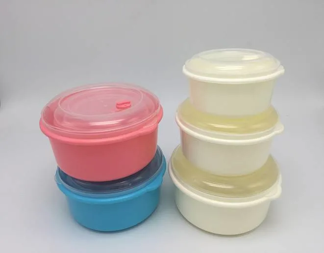 Round Clear Plastic Pantry & Kitchen Food Saver Container for Chips & Snacks