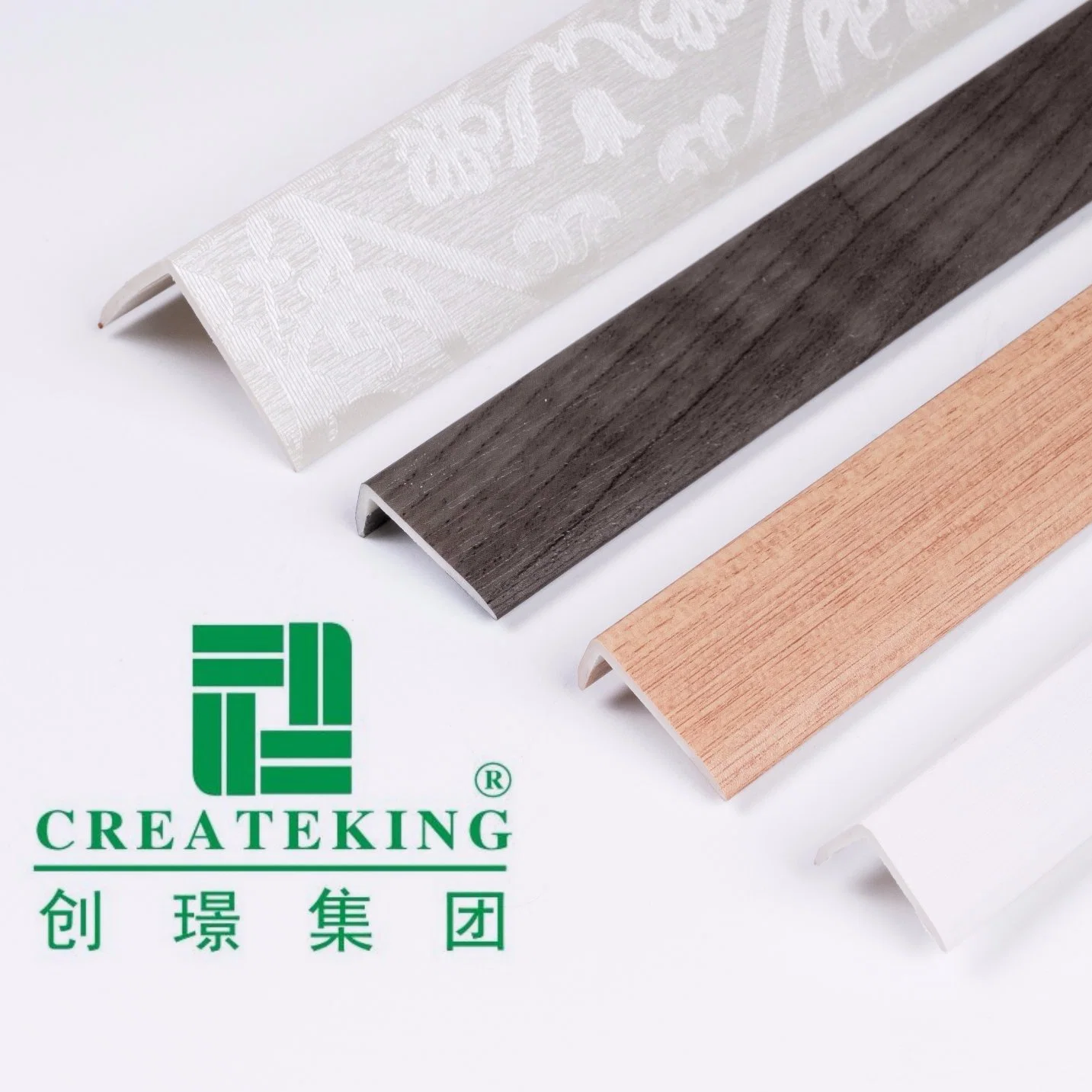 New ISO9001 Approved Walnut Createking China Aluminum Carpet Trim Acoustic Fleece Mouldings PVC Profile