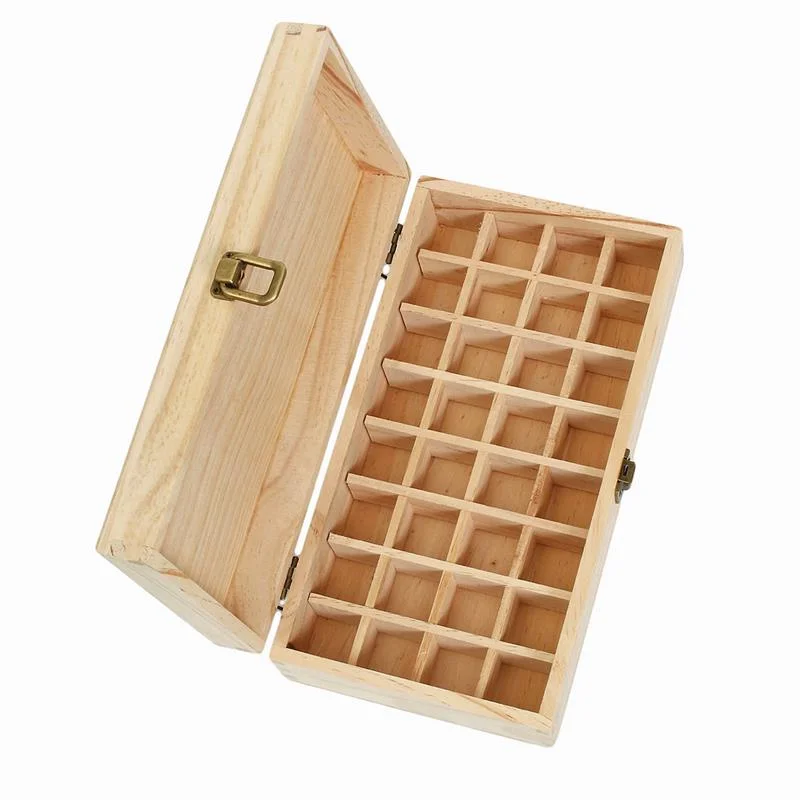 Plain Custom Natural Solid Wood Rectangle Perfume Essential Oil Storage Box