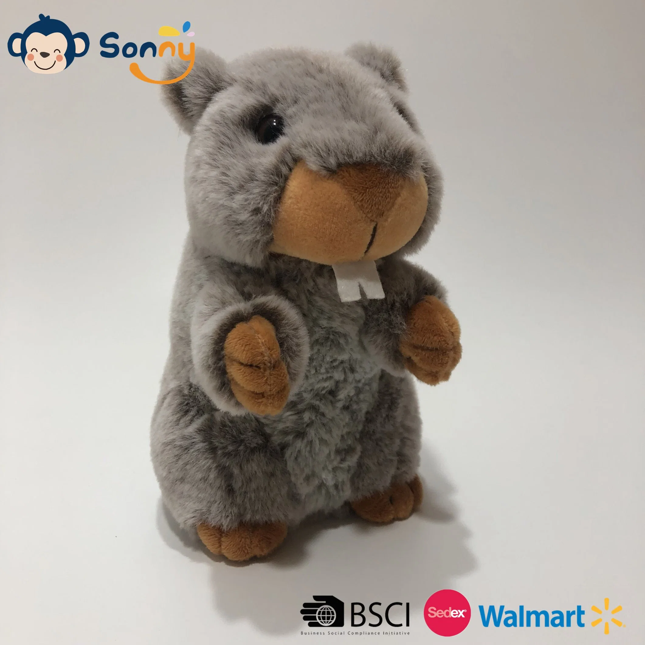 Cute Stuffed Marmot Toy Sensor Whistle Plush Marmo Kid Gift Animal Toy