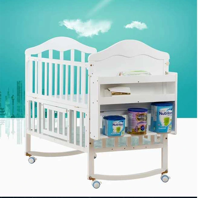 High quality/High cost performance  Multifunction Wooden Baby Crib Bed Bedside Bed