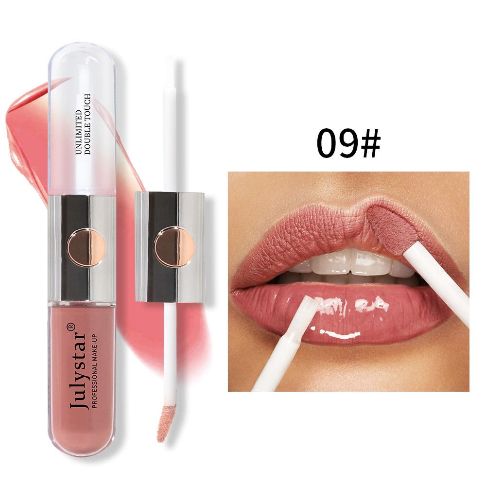 Maquillaje de productos de belleza el espejo de doble extremo brillante no Fade Lápiz labial