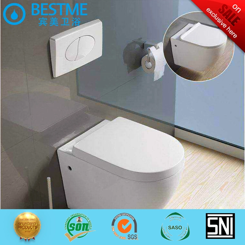 White Glazed High Quality UF Toilet Cover Wall-Hung Toilet Set (BC-1114D)