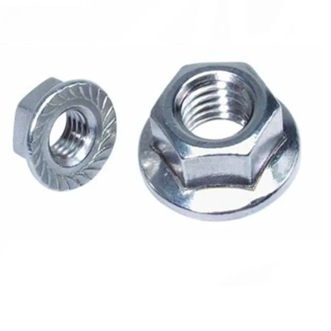 Carbon Steel Plain Black Stainless Steel Hex Flange Nut Carbon Steel M4 Customized DIN6923 Nuts