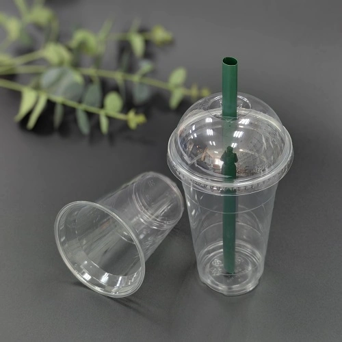 Compostable Bio Clear Disposable Pet Cups Drinking Coffee Milk Tea Cup Biodegradable