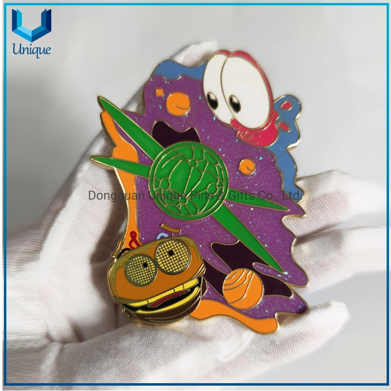 Usine de gros de l'émail dur Cartoon escargot Design Fashion épinglette, paillettes de métal de haute Qualilty Fashion Brooch pour Cadeaux Souvenirs