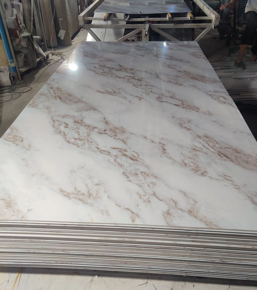 High Glossy PVC Marble Sheet UV Marble Sheet Spc Wall Decorative Panel 1220X2440X2600/2800/3000X2.0/2.5/2.8/3.0mm Decoration Building Material