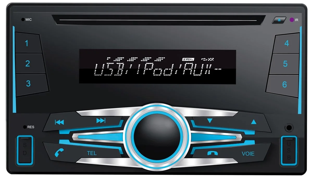 مشغل وسائط متعددة مشغل MP3 ستريو بحجم DIN مزدوج للسيارة LCD مع Bluetooth®