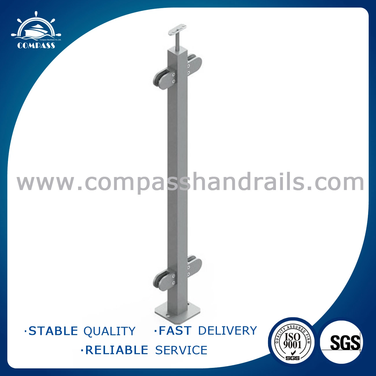 Stainless Steel Glass Clamp Bracket Stair Handrail Fitting Stair Handrail Parts Sale