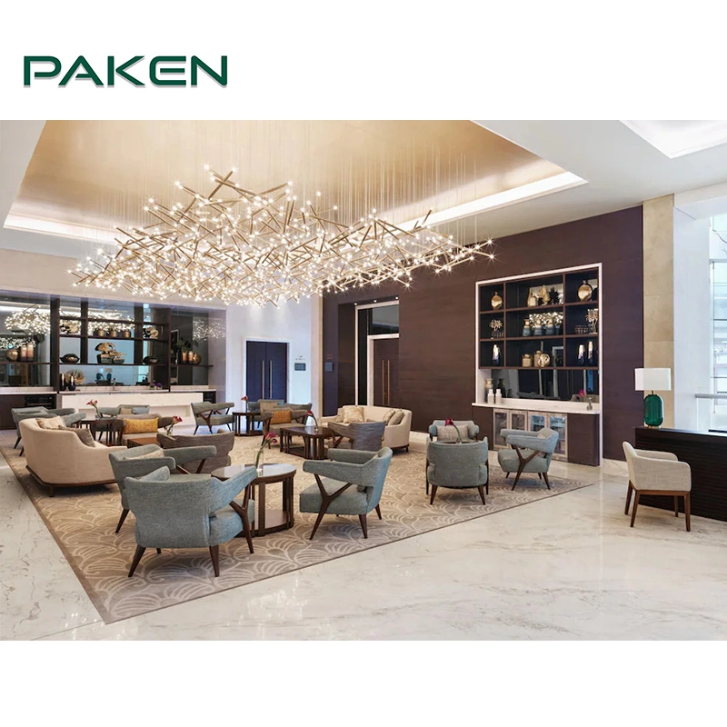 Mayorista/Proveedor personalizado de la hospitalidad de lujo en mesa y sillas de tela de terciopelo Sofá moderno vestíbulo del hotel mobiliario