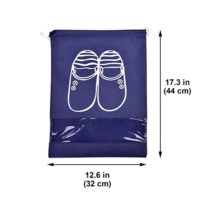 High quality/High cost performance Custom Logo Waterproof Durable Portable Travel Dustproof Non Woven Drawstring Shoe Bag