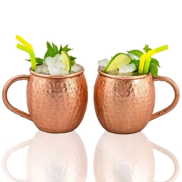 Stainless Steel Wine Cups 500ml Copper Cocktail Glass Hammered Moscow Mule Mugs