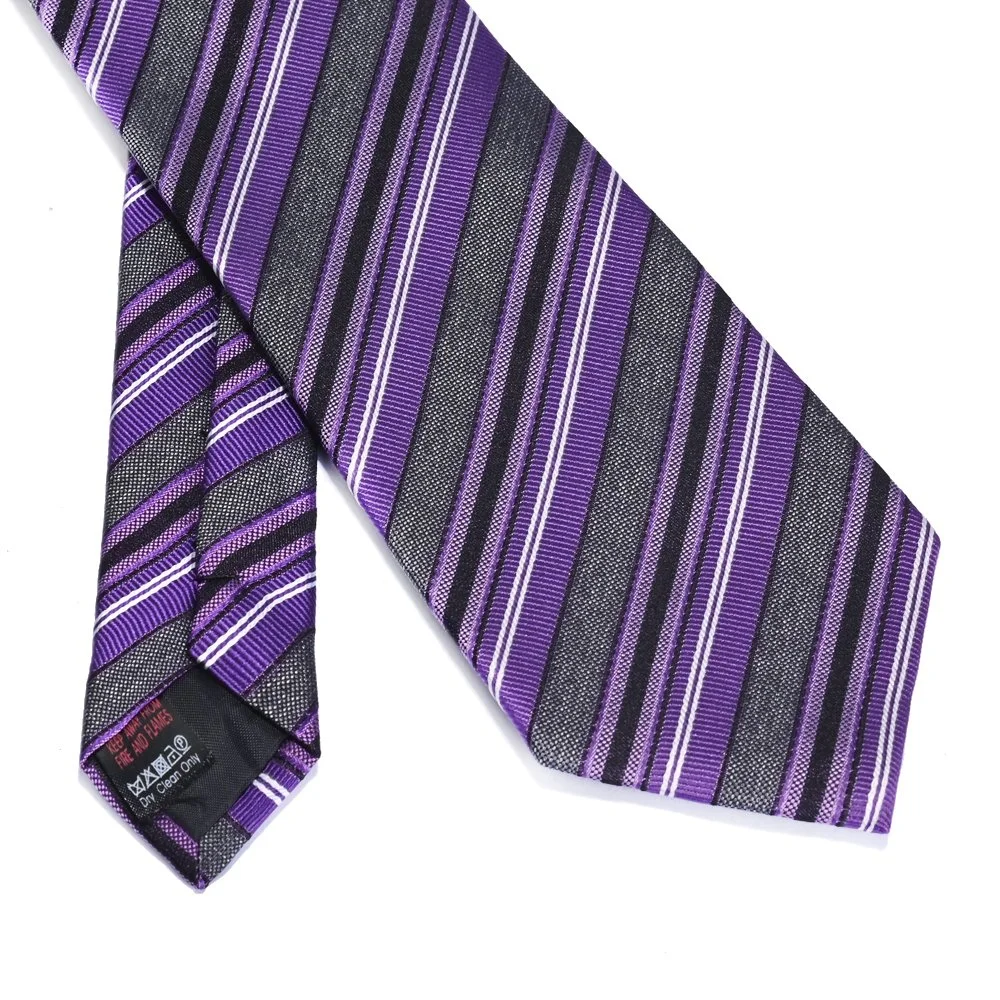 Yili 7 Days Fast Proofing Mulberry Silk Jacquard Textured Stripes Neckties