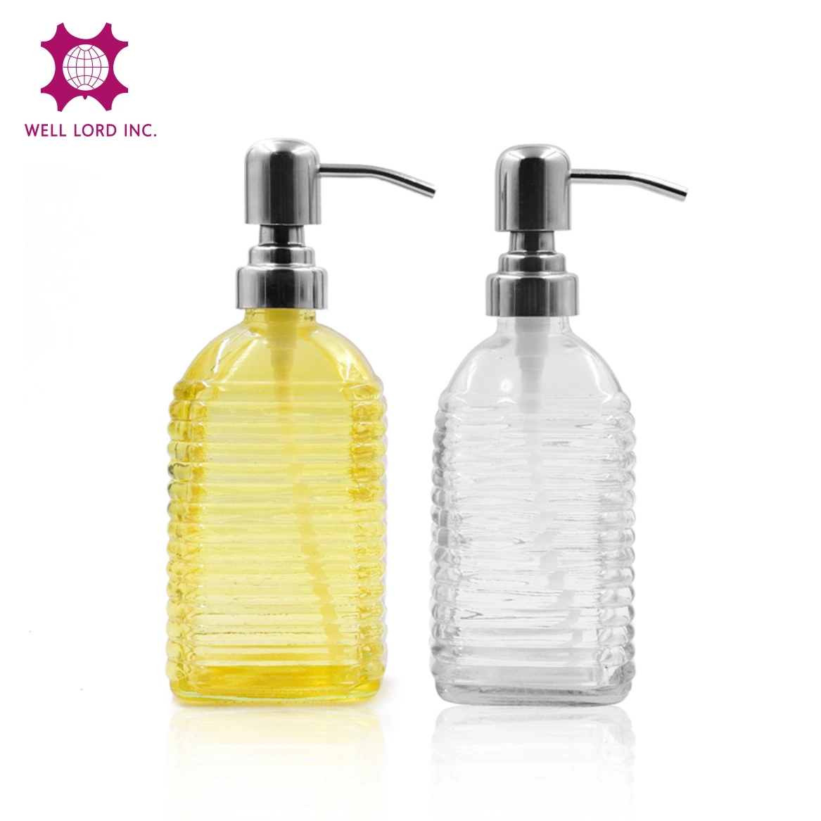 375ml Colorful Empty Shampoo Hand Washing Glass Bottle with Pump