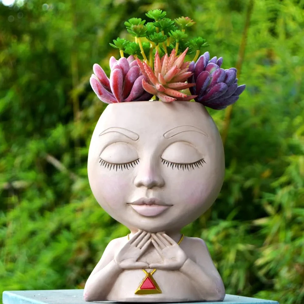 Unique Head Planters Cute Girl Flower Pot