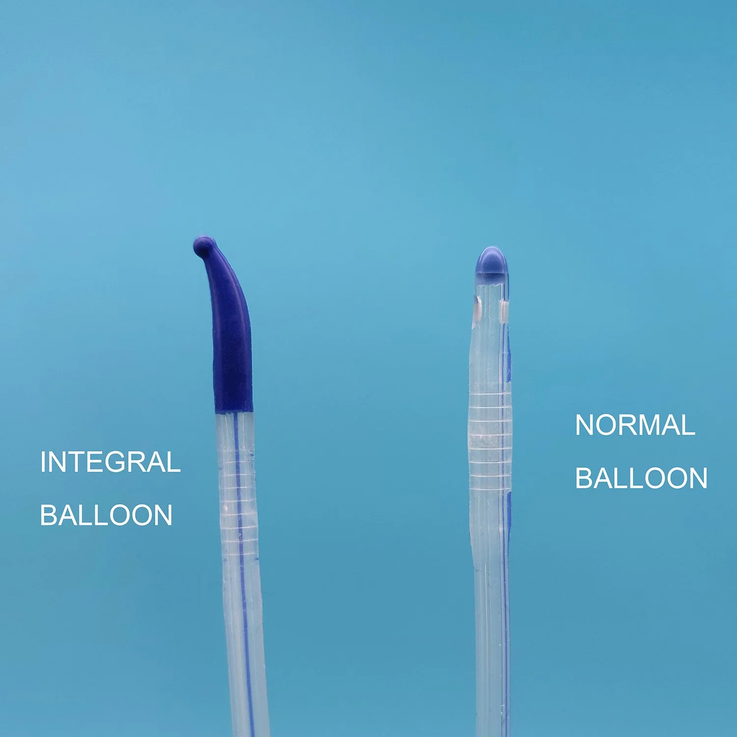 Integrated Flat Balloon Silicone Foley Catheter with Unibal Integral Balloon Technology Tiemann Tipped Urethral Use