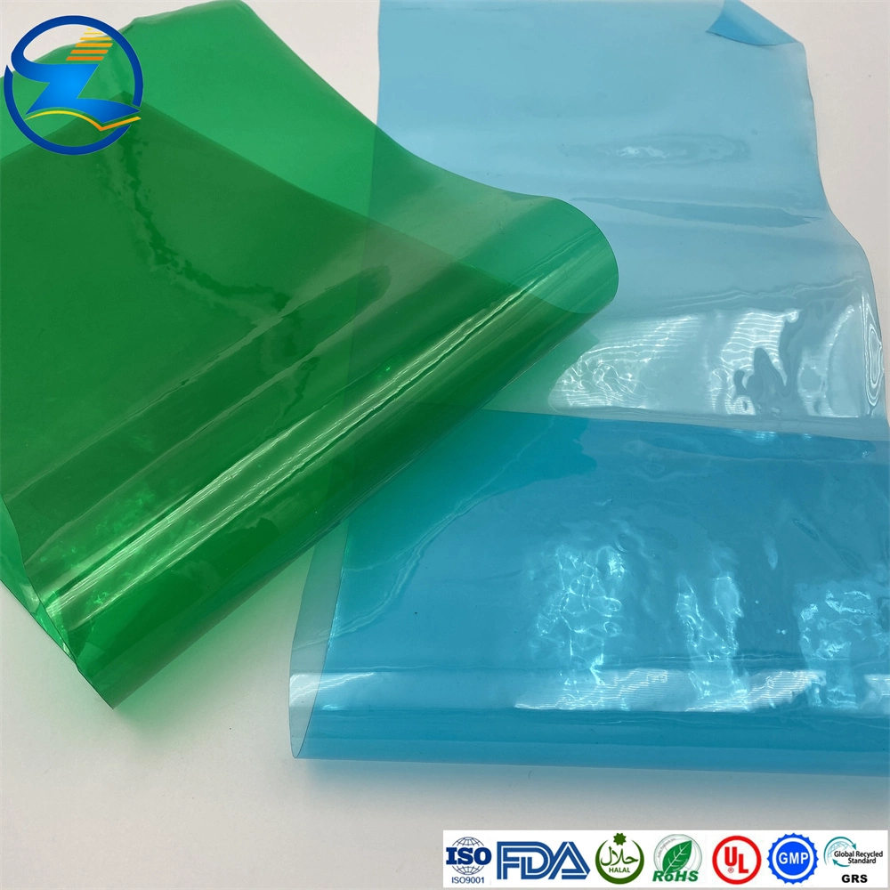 La película de PVC de color verde suave para la fabricación de bolsas