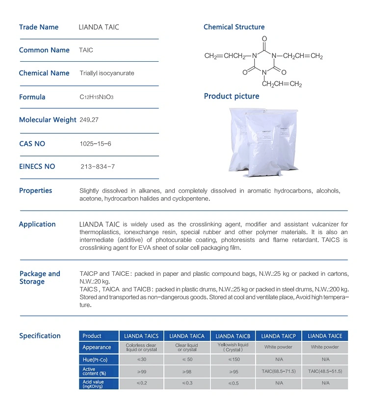 Crosslinking Agent BIPB Taic for Rubber Shoes Electric Cables Photovoltaic Film