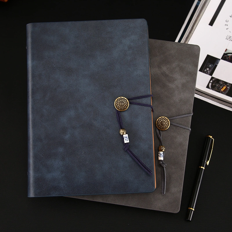 Chinese Style Leather Notepad Loose-Leaf A5 Business Notebook