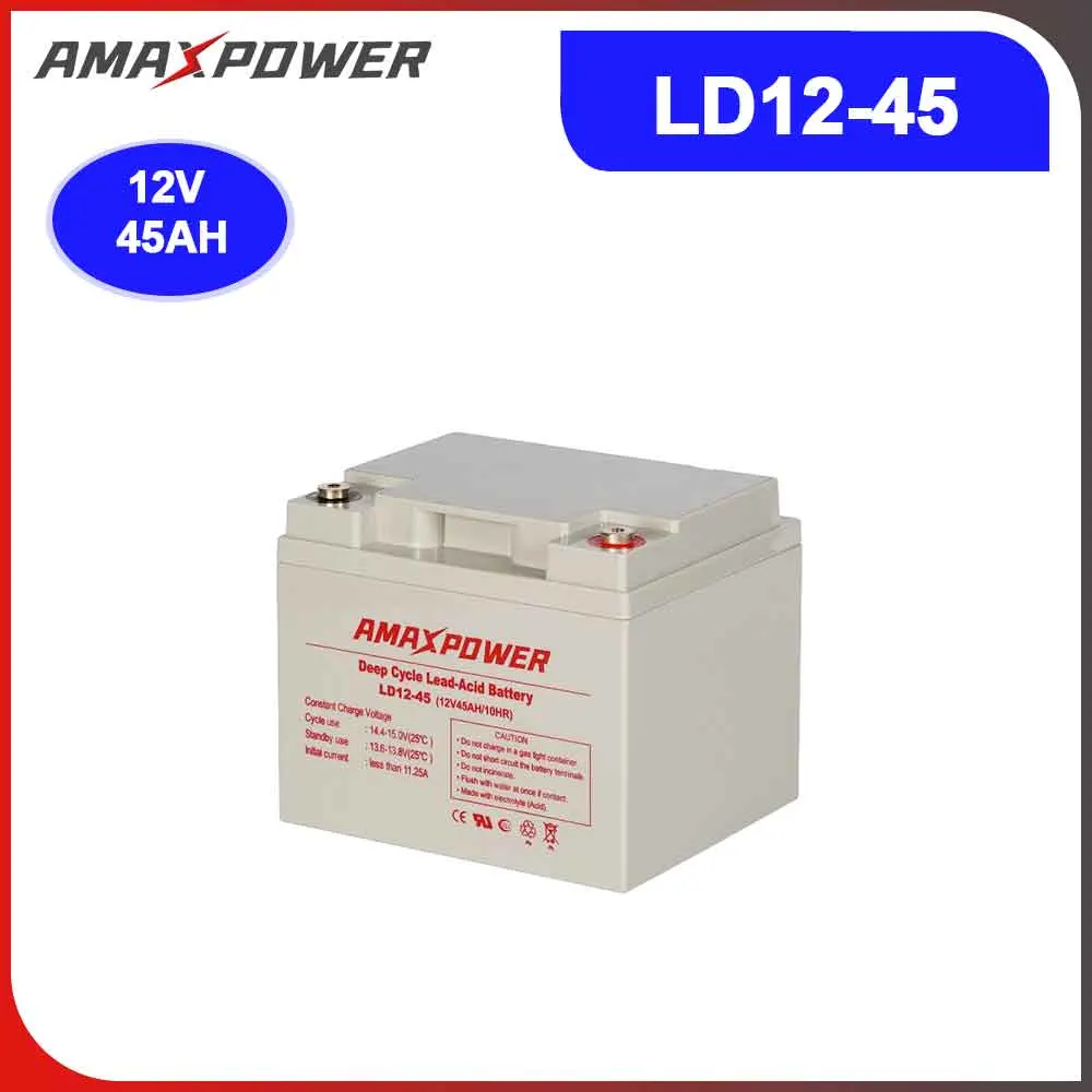 Amaxpower VRLA AGM Battery Solar Home System Sealed Lead Acid 12V45ah Low Dischargeable Rate for UPS/Cleaning Machine