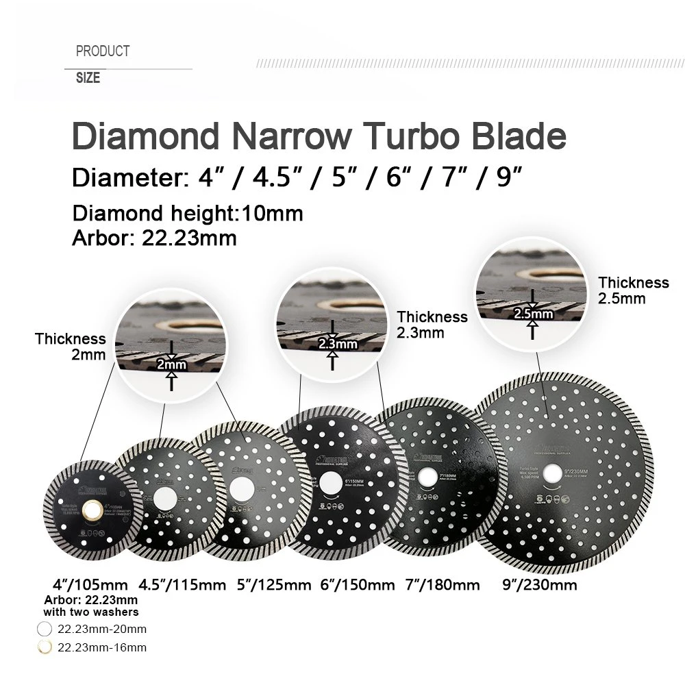 Diamond Turbo Cutting Saw Blades Cutting Disc with Multi Holes