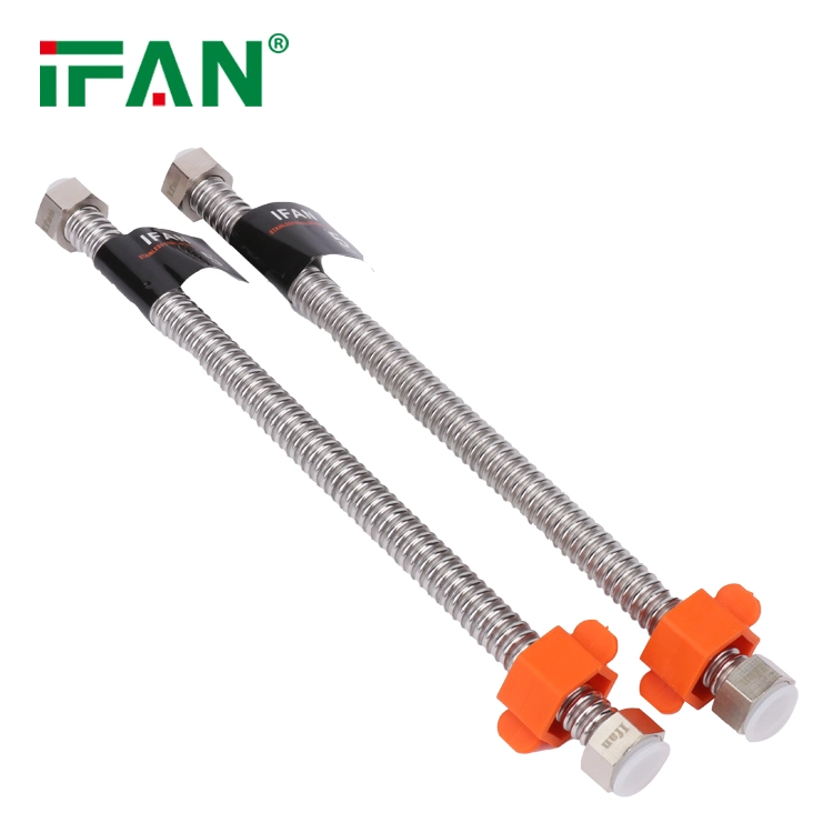 Ifan Manufacture 30-60cm Bathroom Shower Hose Stainless Steel Corrugated Pipe