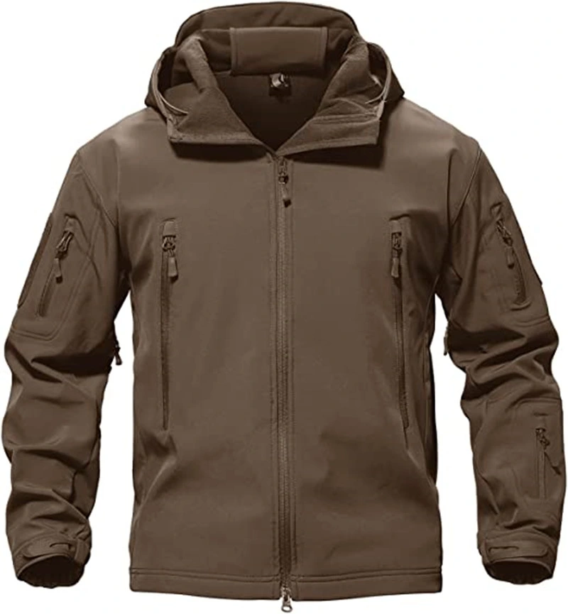 Mens Hooded Breathable Tactical Jackets Waterproof Softshell Hoody Hiking Camping Jacket Coat