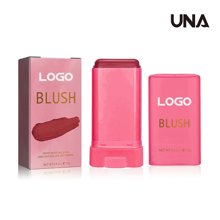 Custom Logo Multi Use Blusher Makeup 3 in 1 Vegan Crema de mejilla rosa roja etiqueta privada de crema impermeable