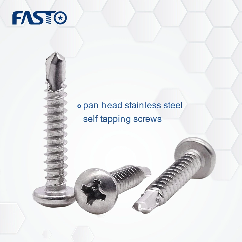 Carbon Steel Stainless Steel 304 316 Pan Head Self Tapping Screw in Stock