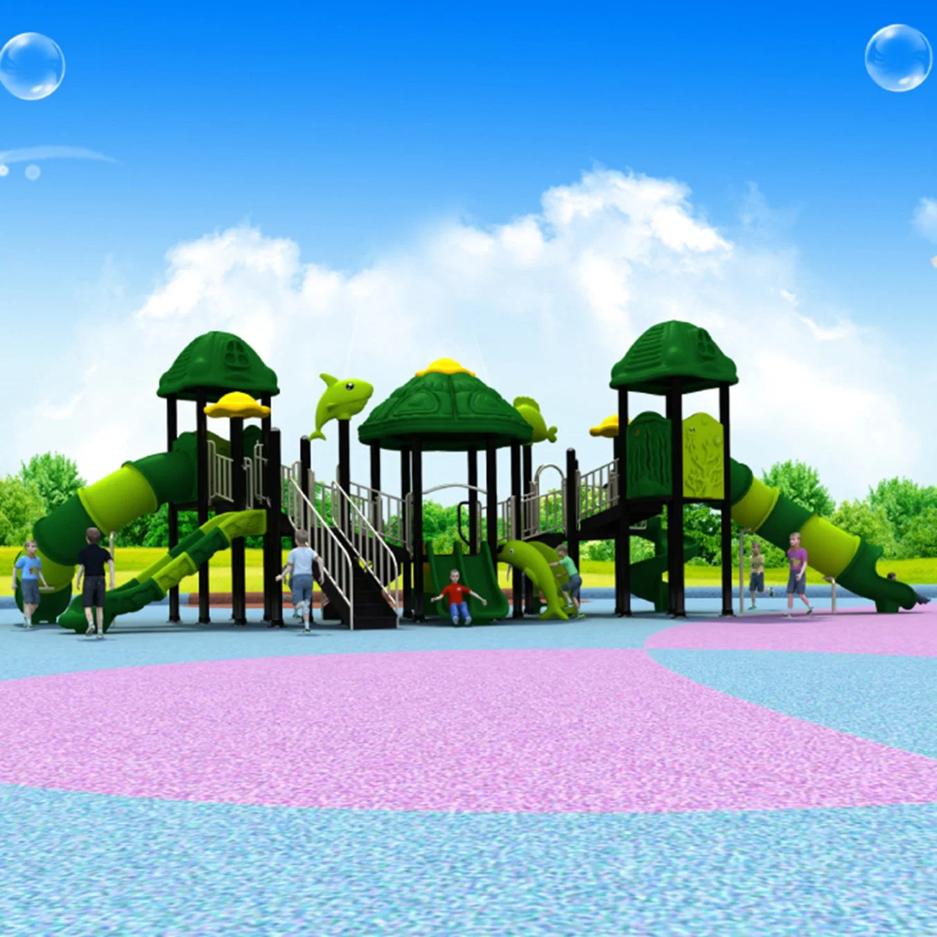Fun Outdoor Playground Slides Kids School Amusement Park Equipment 486b