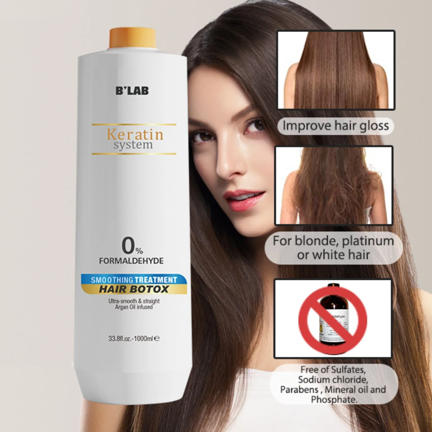 Keratin Hair Treatment Hair Permanent Straightening Cream Brazilian Keratin Smoothing