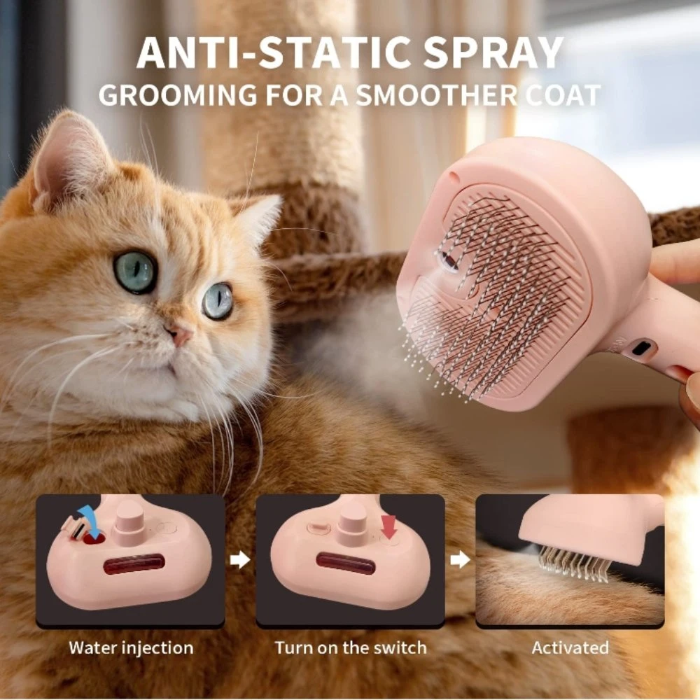 Escova para cães com limpeza automática em spray adequada para longos e curtos Cães e gatos do cabelo