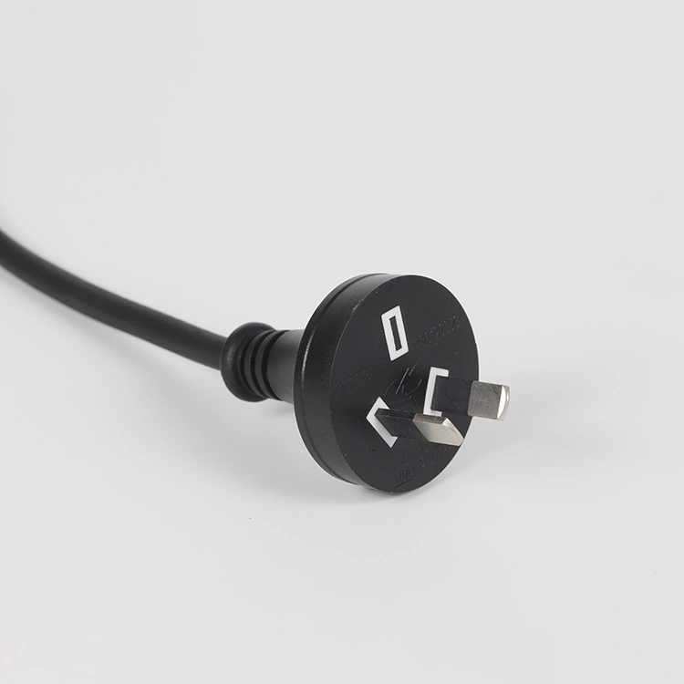 SAA Rcm Approved Australasian I Type Plug 10A 250V 2 Pin Power Cord Match to PVC Flexible Cord H03VV-F 2X0.75mm&sup2;