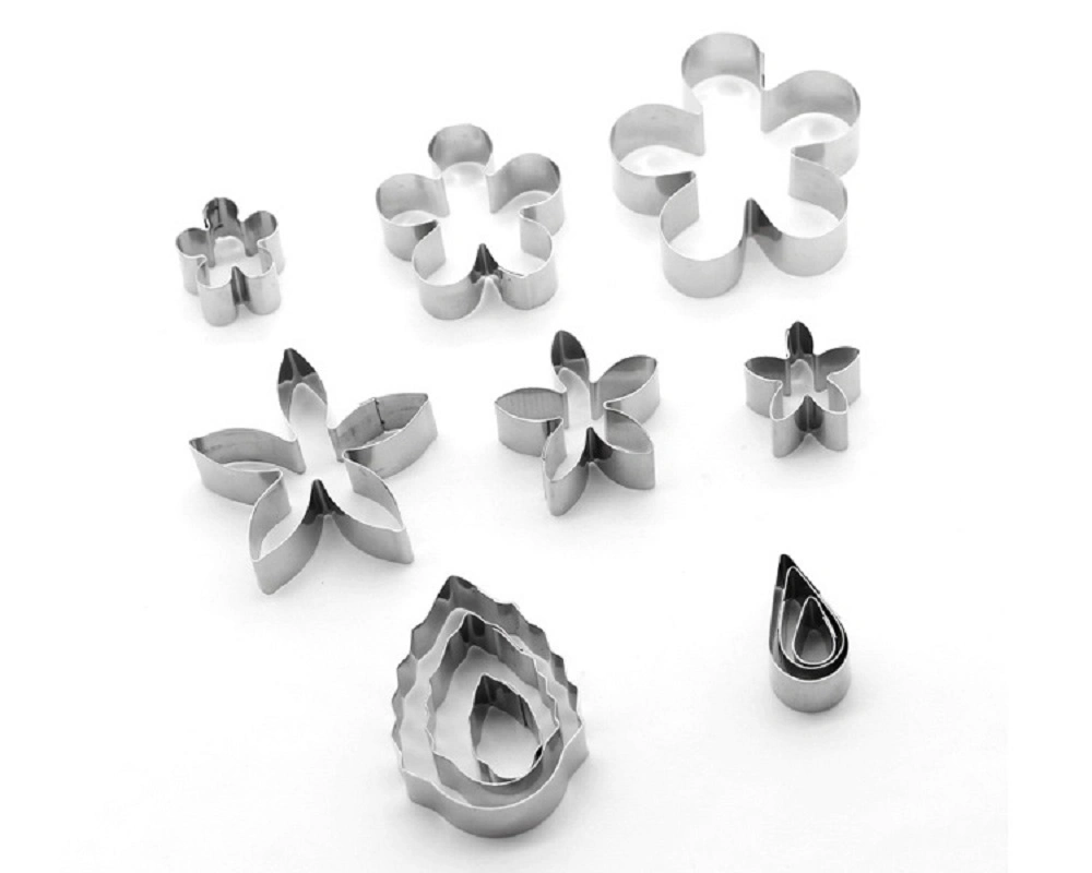 12 Pieces Cookie Cutters Biscuit Cutters Flowers Leafs Fondant Cutters Cake Decoration Tool Esg14396